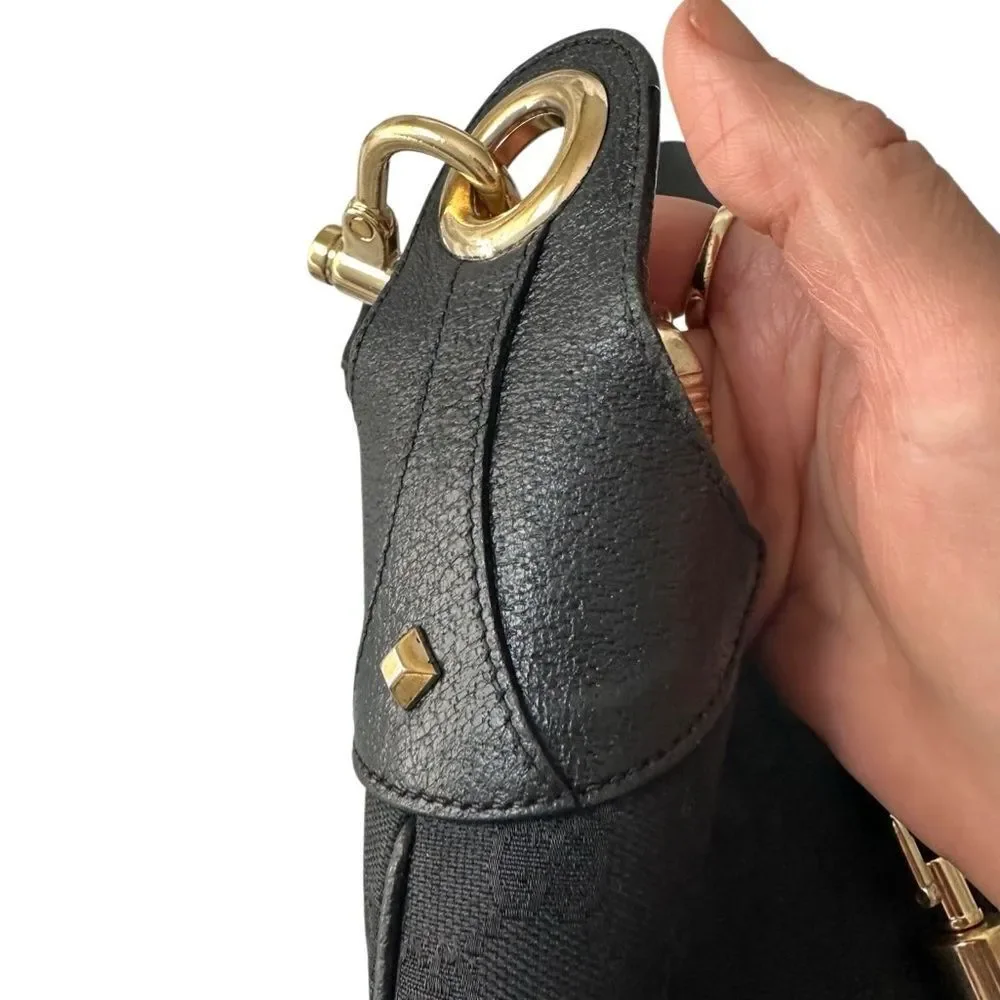 Gucci Black Jackie Hobo with Gold Piston lock